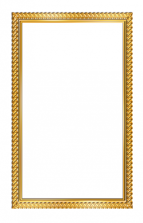 Gold Picture frame Png verticle Full HD