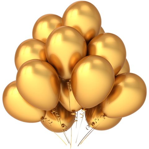 Golden Balloon Transparent PNG Free Download