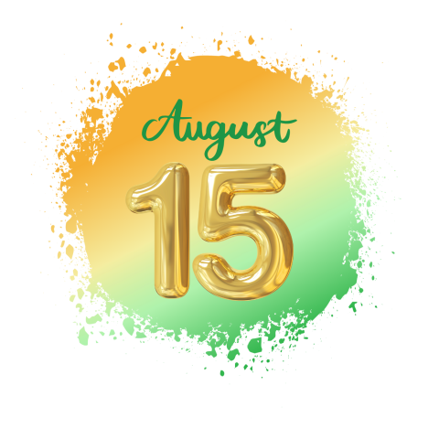 Golden number 15 on Png background with splatters  Ideal for 15 August PNG