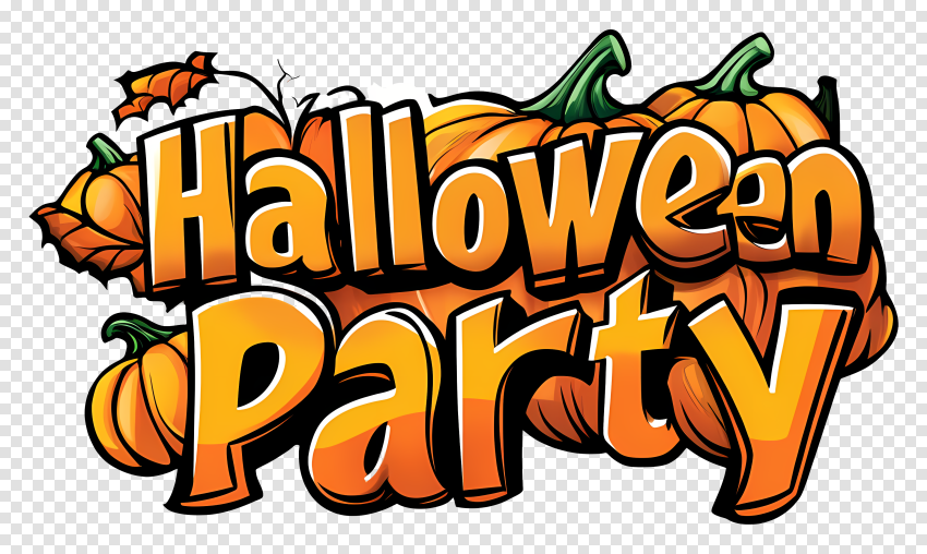 Halloween Party Colorful Text Hd Png Vector Photo