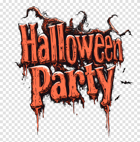 Halloween Party Creative Text Clipart Png For Editing