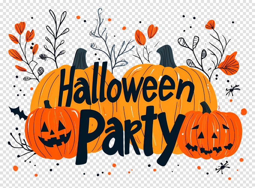 Halloween Party Creative Text Clipart Png