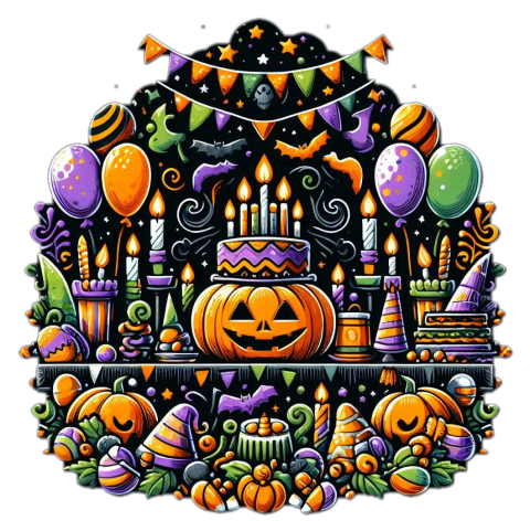 Halloween themed Png files for party invitations