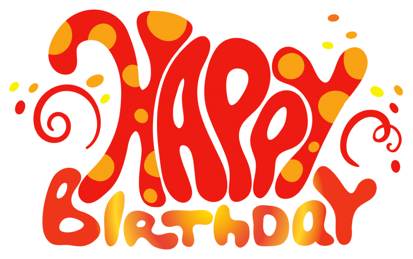 Happy Birthday Red Text PNG Clipart HD