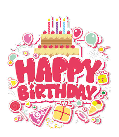 Happy Birthday Text PNG Free Download HD