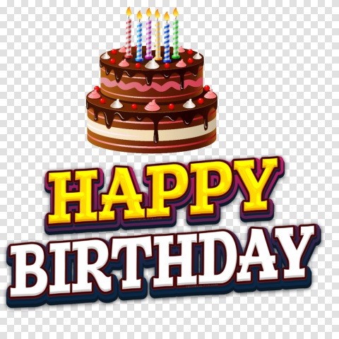 Happy Birthday Text Png With Cake