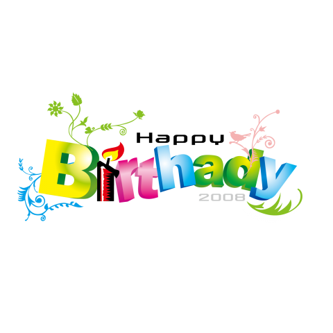 Happy Birthday to you Text art Vector PNG