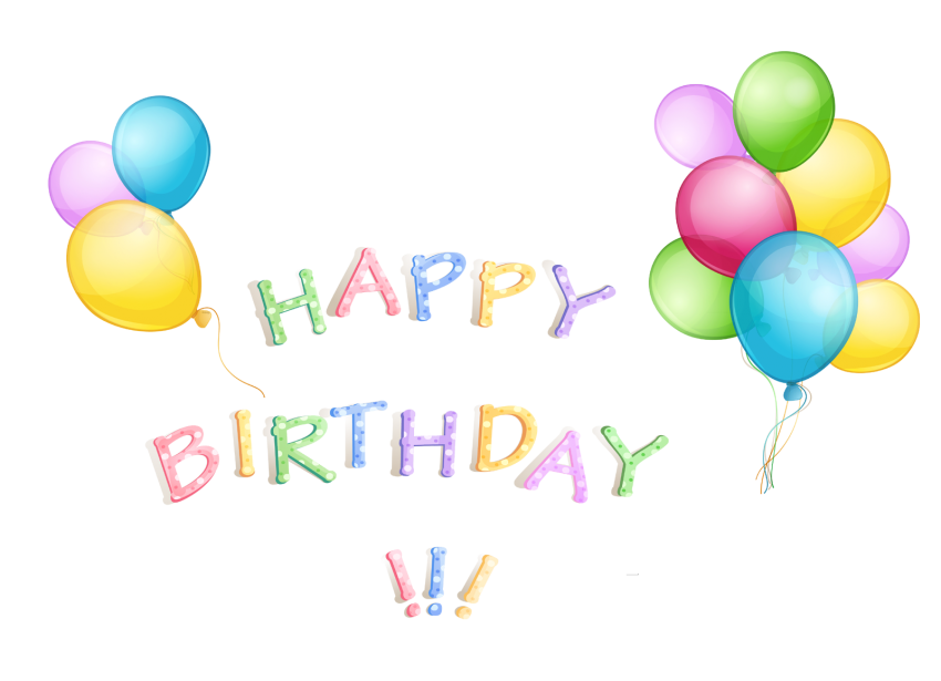 Happy Birthday with Balloons PNG Full Hd