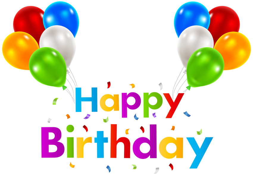 Happy Birthday with Balloons Transparent