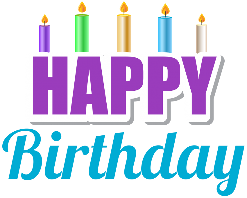 Happy Birthday with Candles PNG Download