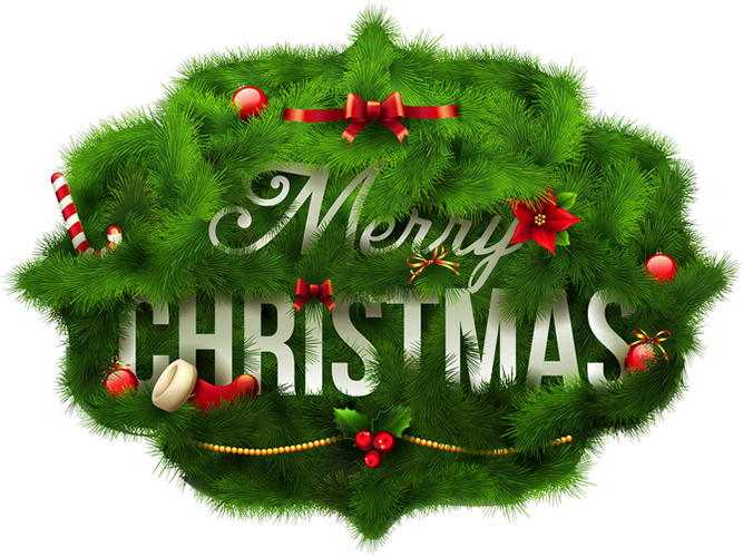 Happy Christmas Decoration Transparent PNG Background Text