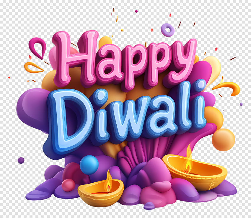 Happy Diwali Colorful Text Png Image