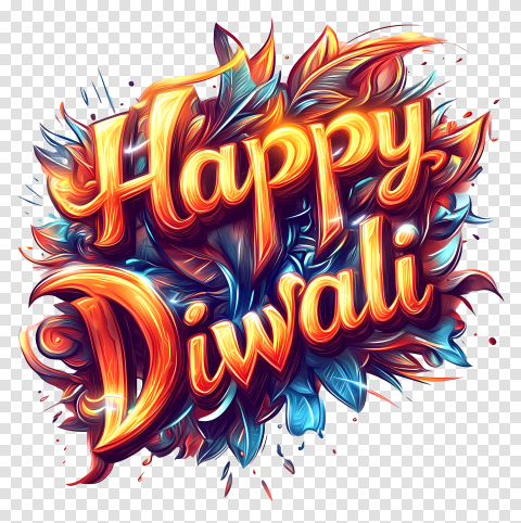 Happy Diwali Colorful Text Png Photo