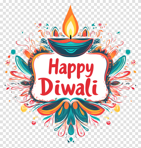 Happy Diwali Text With Diya Png Hd