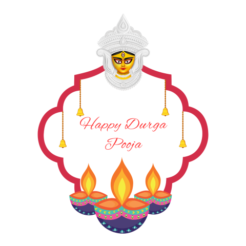 Happy Durga Puja Durga Ashtami Navaratri text png Dussehra holidays png