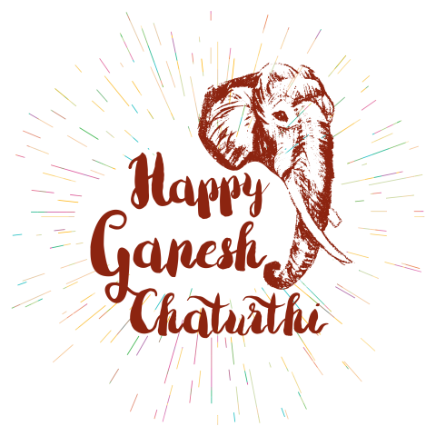 Happy Ganesh Chaturthi PNG Text Image for Festive Celebrations