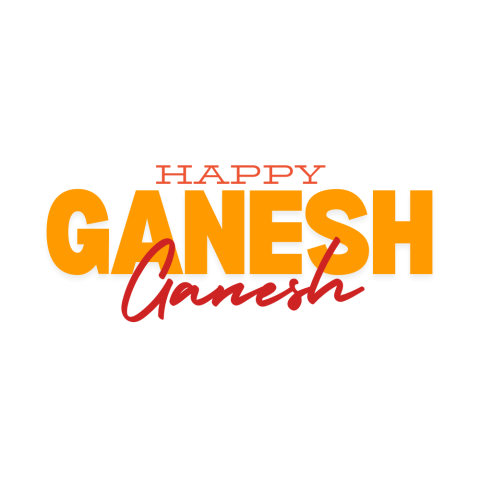 Happy Ganesh Chaturthi text png transparent editing