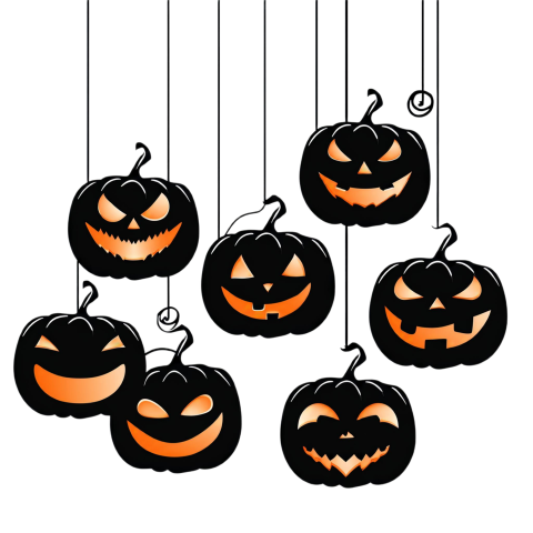 Happy Halloween Hanging Pumpkins png