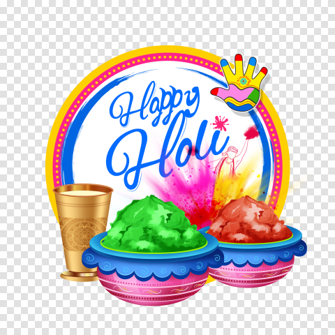 Happy Holi Colorful Beautiful PNG Image HD