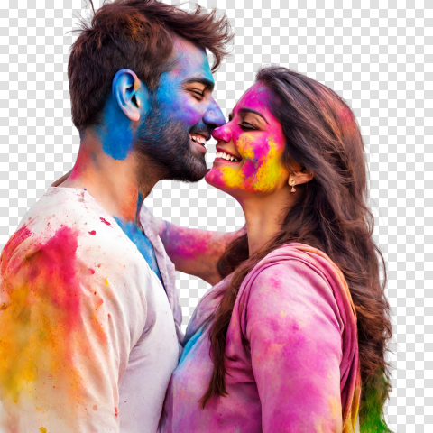 Happy Holi Colorful Png Holy Couple Png Image