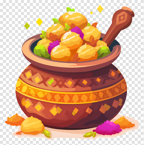 Happy Holi Colorful Pot Png Hd Transparent Background