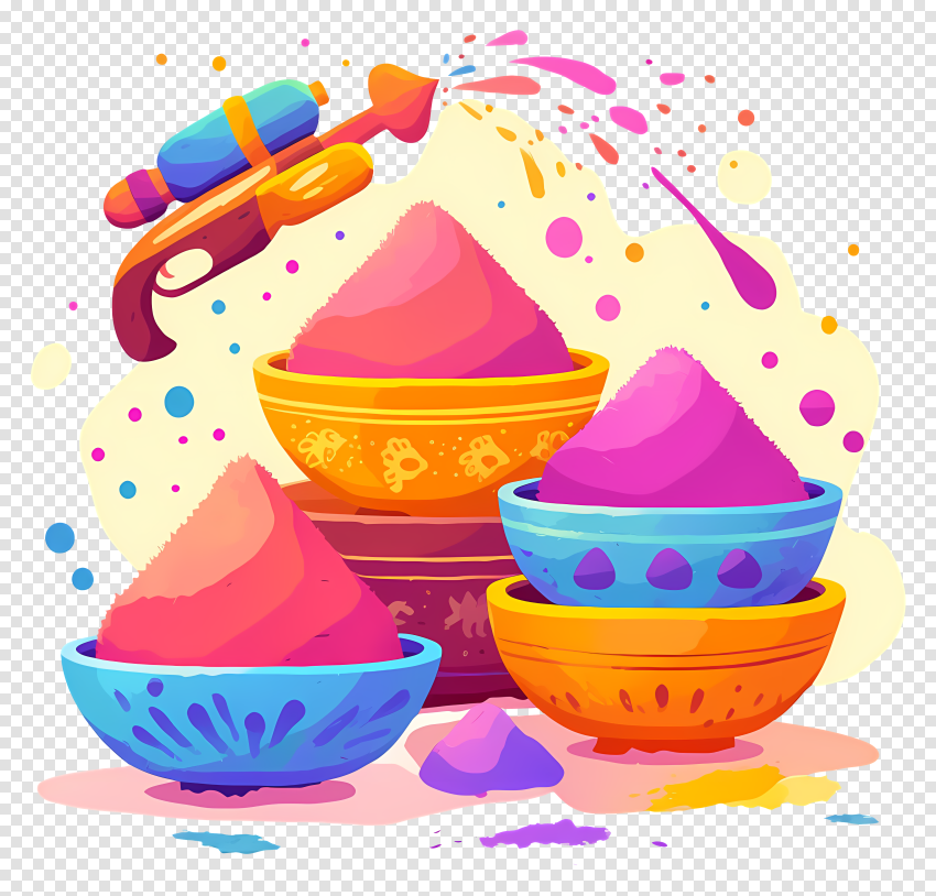 Happy Holi Festival Png Clipart Hd Colorful Pot Image Editing