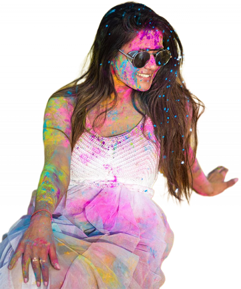 Happy Holi Girl PNG Transparent Images Download  New