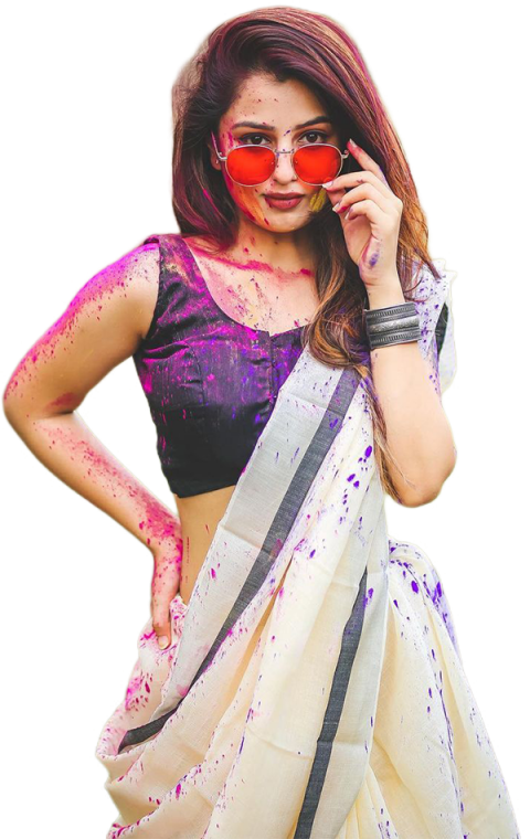 Happy Holi Girls PNG Transparent Background Full HD
