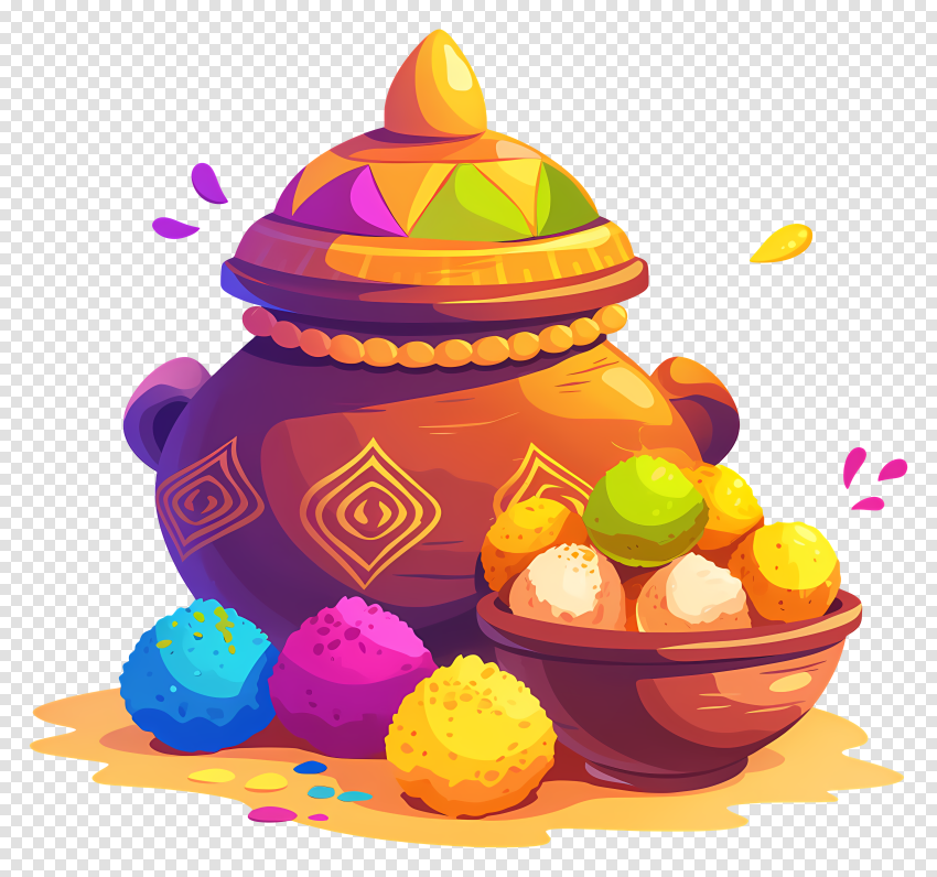 Happy Holi Hd Png Clipart For Colorful Editing Pot Image