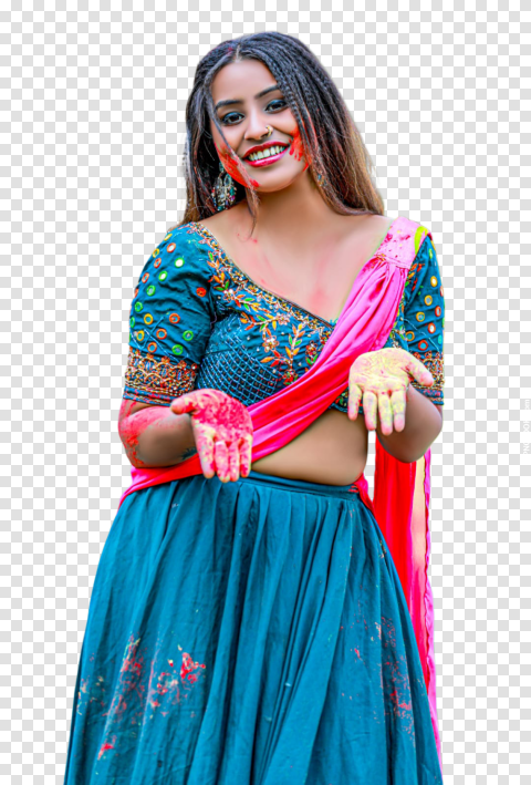 Happy Holi Indian Girl Image Download