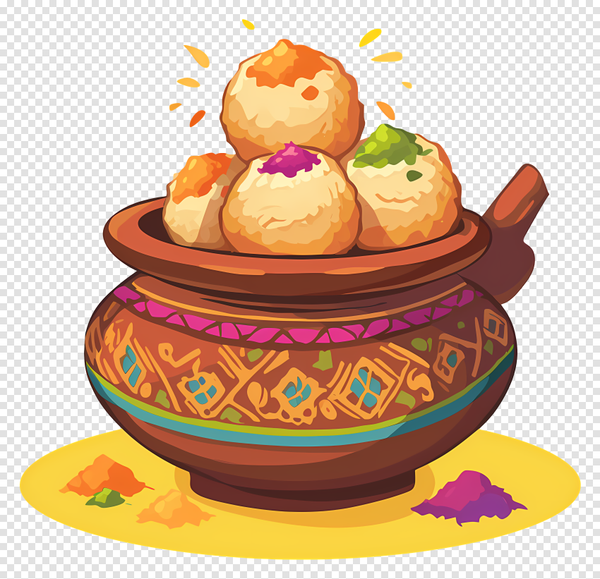 Happy Holi Png For Photo Editing Colorful Pot