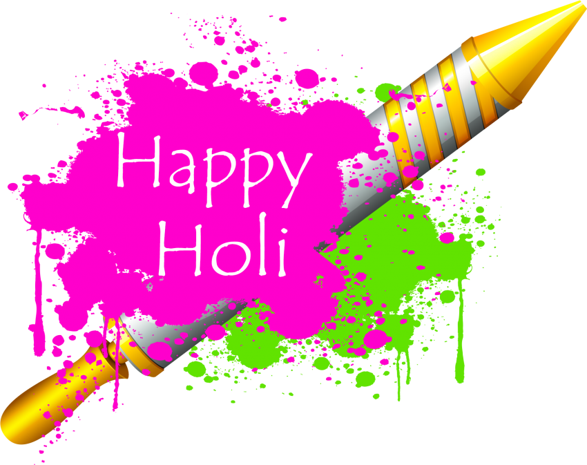 Happy Holi PNG With Pichkari Hd