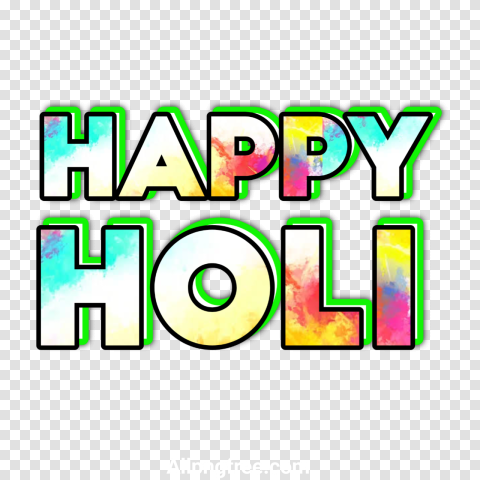 Happy Holi Text Png Colorful Transparent Image