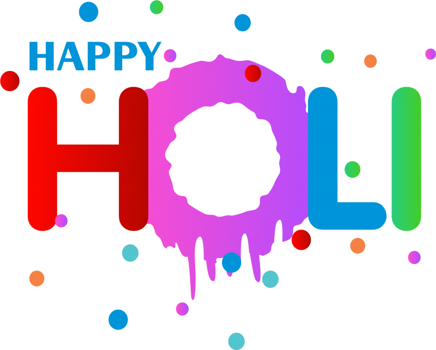 Happy Holi Text PNG Creative