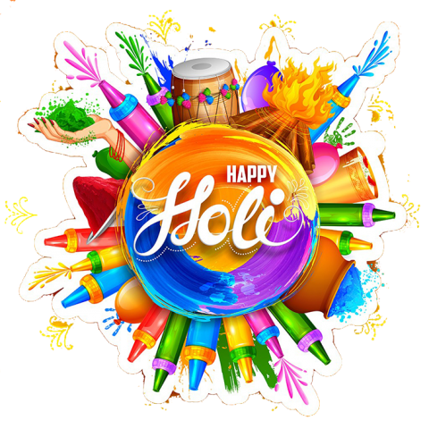 Happy Holi Text PNG Download HD