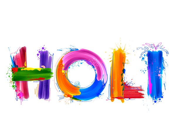 Happy Holi Text PNG Transparent Background
