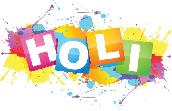 Happy Holi Text PNG Transparent Background HD