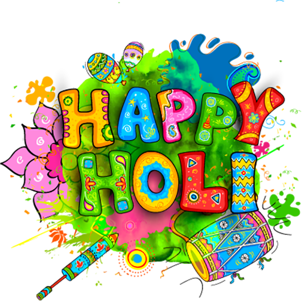 Happy Holi Text PNG Transparent Background Pic