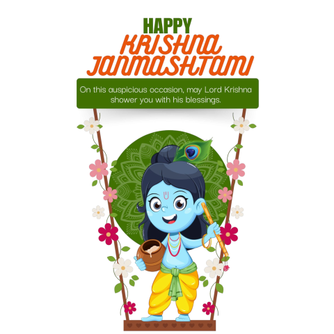 Happy krishna janmashtami free png Transparent Background