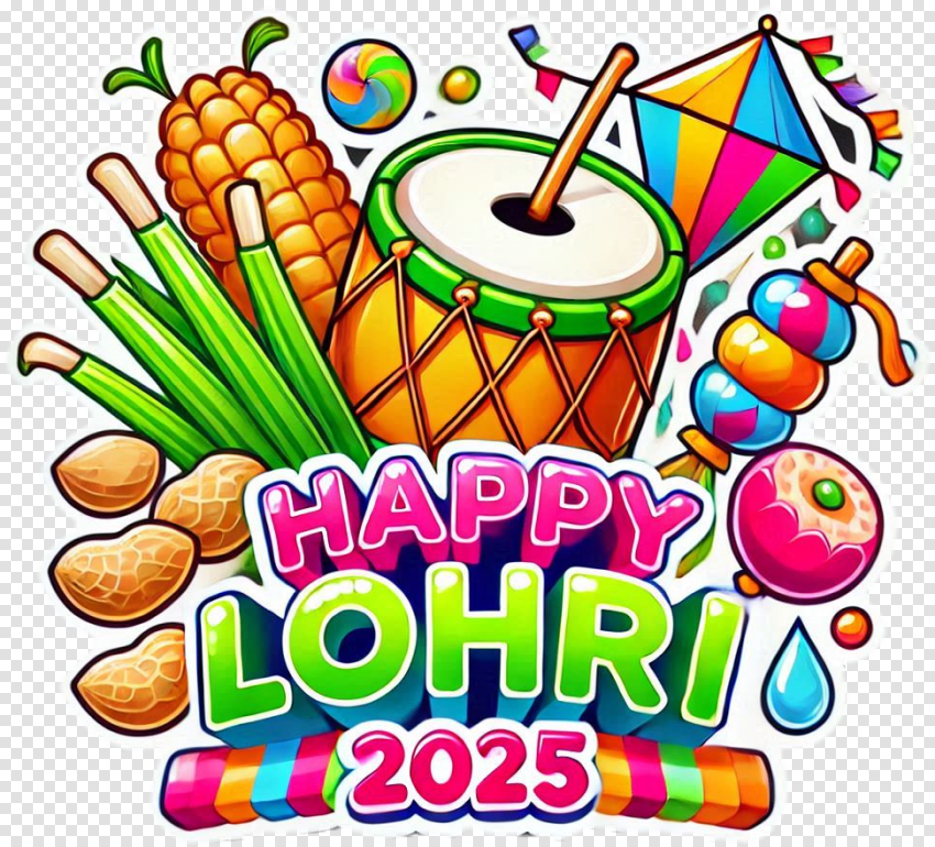 Happy Lohri New Hd Png In 3d Text Style
