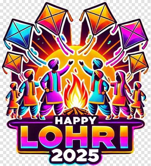 Happy Lohri Png Free With Traditional Punjabi Symbols