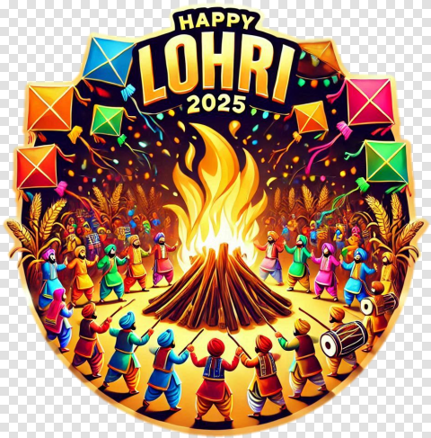Happy Lohri Png With Unique Typography Hd Cb Image
