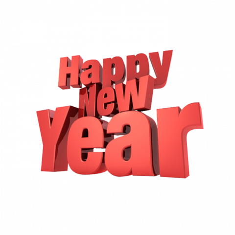 Happy New Year 3D Text PNG