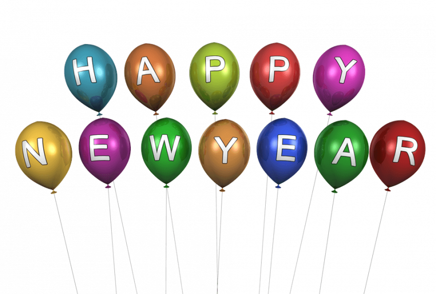 Happy New Year Balloons Colors Transparent PNG