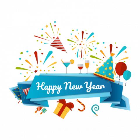 Happy New Year Celebration Effect Transparent PNG