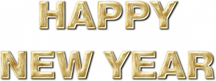 Happy New Year Golden Transparent PNG
