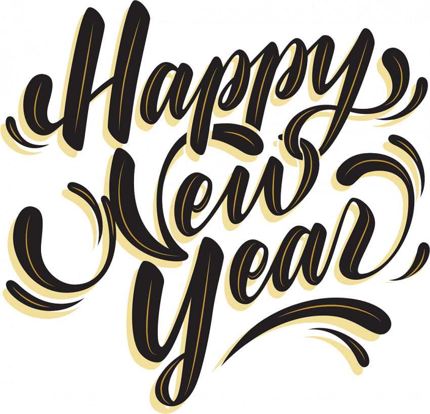 Happy New Year Text Style PNG
