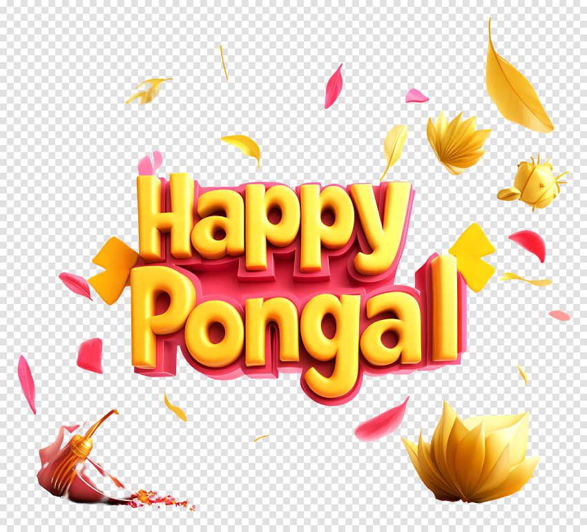 Happy Pongal Stylish Text Png Download For Editing Cb