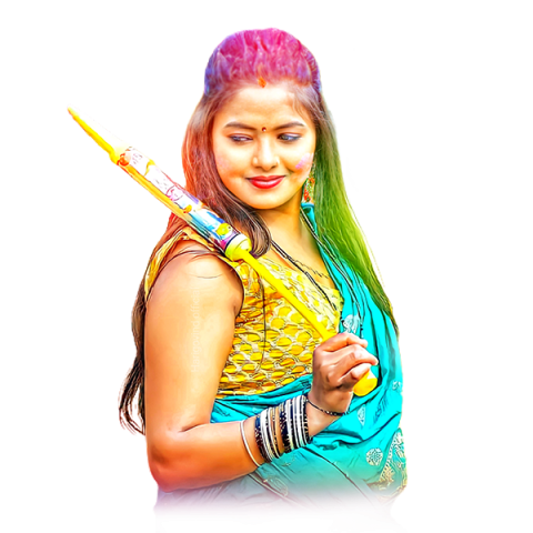 Hapyy Holi Girls PNG For CB Picsart Editing
