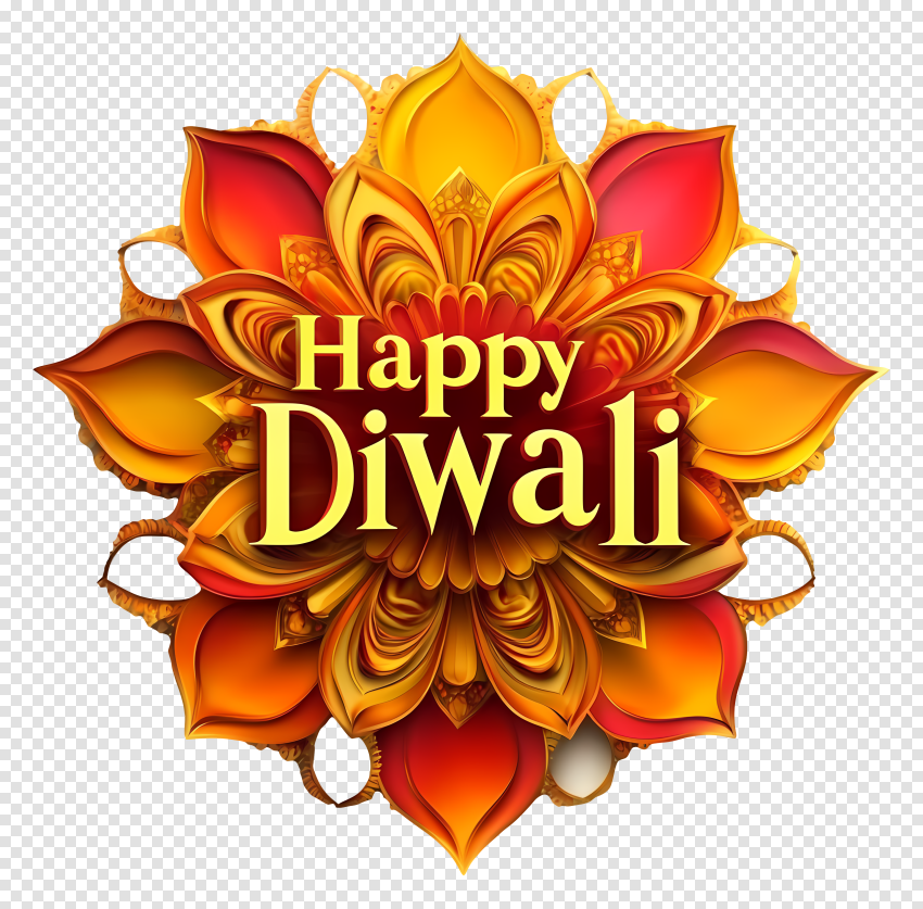 Hd Happy Diwali Text With Colorful Design Png